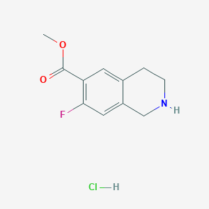 molecular formula C11H13ClFNO2 B2902143 Methyl 7-fluoro-1,2,3,4-tetrahydroisoquinoline-6-carboxylate;hydrochloride CAS No. 2361760-68-9