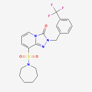 molecular formula C20H21F3N4O3S B2902202 8-(azepane-1-sulfonyl)-2-{[3-(trifluoromethyl)phenyl]methyl}-2H,3H-[1,2,4]triazolo[4,3-a]pyridin-3-one CAS No. 1251568-67-8