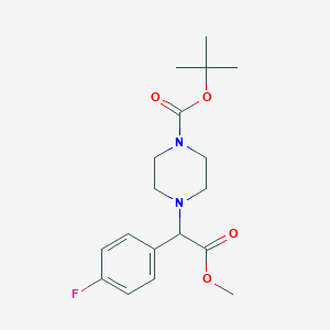 molecular formula C18H25FN2O4 B2902217 Tert-butyl 4-[1-(4-fluorophenyl)-2-methoxy-2-oxoethyl]piperazine-1-carboxylate CAS No. 191033-99-5