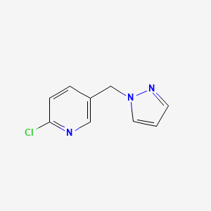 molecular formula C9H8ClN3 B2902222 2-chloro-5-(1H-pyrazol-1-ylmethyl)pyridine CAS No. 955966-95-7