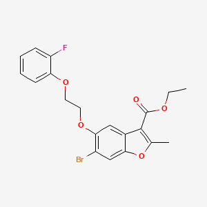 molecular formula C20H18BrFO5 B2902244 Ethyl 6-bromo-5-[2-(2-fluorophenoxy)ethoxy]-2-methyl-1-benzofuran-3-carboxylate CAS No. 384802-07-7