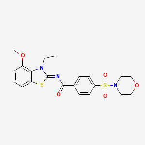 molecular formula C21H23N3O5S2 B2902304 N-[(2Z)-3-ethyl-4-methoxy-2,3-dihydro-1,3-benzothiazol-2-ylidene]-4-(morpholine-4-sulfonyl)benzamide CAS No. 1164540-83-3