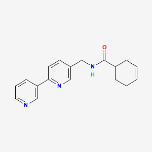 molecular formula C18H19N3O B2902315 N-([2,3'-bipyridin]-5-ylmethyl)cyclohex-3-enecarboxamide CAS No. 2034400-82-1
