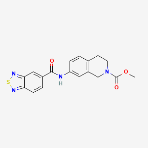 molecular formula C18H16N4O3S B2902361 methyl 7-(2,1,3-benzothiadiazole-5-amido)-1,2,3,4-tetrahydroisoquinoline-2-carboxylate CAS No. 1448029-95-5