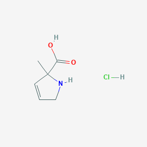 molecular formula C6H10ClNO2 B2902366 5-Methyl-1,2-dihydropyrrole-5-carboxylic acid;hydrochloride CAS No. 2470436-97-4