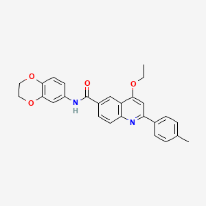 molecular formula C27H24N2O4 B2902401 N-(2,3-dihydro-1,4-benzodioxin-6-yl)-4-ethoxy-2-(4-methylphenyl)quinoline-6-carboxamide CAS No. 1114887-07-8