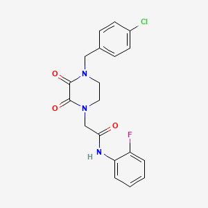 2-{4-[(4-chlorophenyl)methyl]-2,3-dioxo-1,2,3,4-tetrahydropyrazin-1-yl}-N-(2-fluorophenyl)acetamide