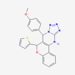 7-(4-methoxyphenyl)-6-(thiophen-2-yl)-7,12-dihydro-6H-chromeno[4,3-d]tetrazolo[1,5-a]pyrimidine