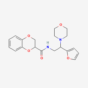 molecular formula C19H22N2O5 B2902443 N-[2-(furan-2-yl)-2-(morpholin-4-yl)ethyl]-2,3-dihydro-1,4-benzodioxine-2-carboxamide CAS No. 1209733-14-1