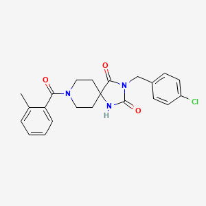 3-(4-Chlorobenzyl)-8-(2-methylbenzoyl)-1,3,8-triazaspiro[4.5]decane-2,4-dione