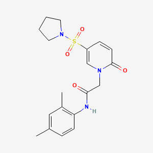 molecular formula C19H23N3O4S B2902452 N-(2,4-dimethylphenyl)-2-[2-oxo-5-(pyrrolidine-1-sulfonyl)-1,2-dihydropyridin-1-yl]acetamide CAS No. 950086-38-1