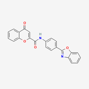 molecular formula C23H14N2O4 B2902453 N-[4-(1,3-benzoxazol-2-yl)phenyl]-4-oxo-4H-chromene-2-carboxamide CAS No. 361173-55-9