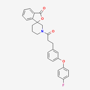 molecular formula C27H24FNO4 B2902464 1'-{3-[3-(4-fluorophenoxy)phenyl]propanoyl}-3H-spiro[2-benzofuran-1,3'-piperidine]-3-one CAS No. 2309798-04-5