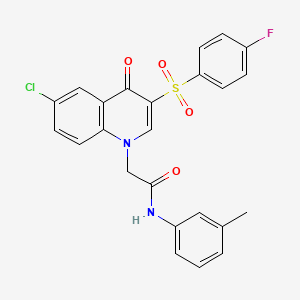 2-[6-chloro-3-(4-fluorophenyl)sulfonyl-4-oxoquinolin-1-yl]-N-(3-methylphenyl)acetamide