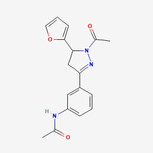 N-(3-(1-acetyl-5-(furan-2-yl)-4,5-dihydro-1H-pyrazol-3-yl)phenyl)acetamide