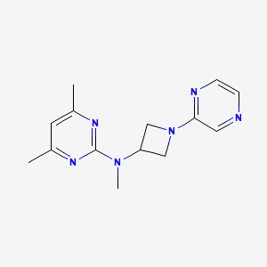 molecular formula C14H18N6 B2902505 N,4,6-trimethyl-N-[1-(pyrazin-2-yl)azetidin-3-yl]pyrimidin-2-amine CAS No. 2415562-65-9