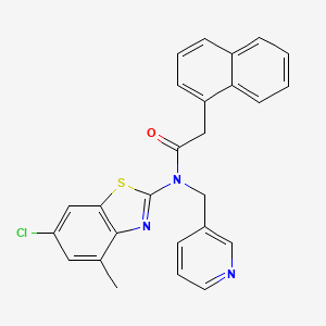 molecular formula C26H20ClN3OS B2902513 N-(6-chloro-4-methyl-1,3-benzothiazol-2-yl)-2-(naphthalen-1-yl)-N-[(pyridin-3-yl)methyl]acetamide CAS No. 920359-38-2