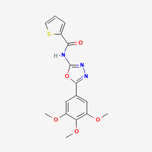 molecular formula C16H15N3O5S B2902514 N-[5-(3,4,5-trimethoxyphenyl)-1,3,4-oxadiazol-2-yl]thiophene-2-carboxamide CAS No. 891117-58-1