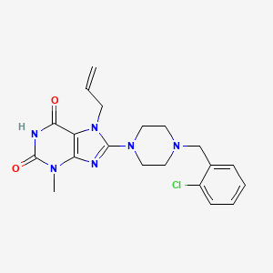 8-[4-[(2-Chlorophenyl)methyl]piperazin-1-yl]-3-methyl-7-prop-2-enylpurine-2,6-dione