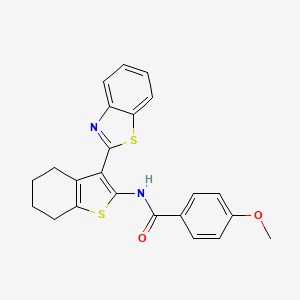 molecular formula C23H20N2O2S2 B2902521 N-[3-(1,3-benzothiazol-2-yl)-4,5,6,7-tetrahydro-1-benzothiophen-2-yl]-4-methoxybenzamide CAS No. 476276-20-7