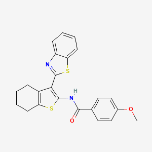 N-[3-(1,3-benzothiazol-2-yl)-4,5,6,7-tetrahydro-1-benzothiophen-2-yl]-4-methoxybenzamide