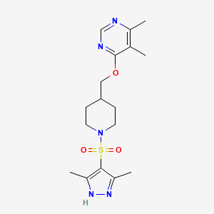4-((1-((3,5-dimethyl-1H-pyrazol-4-yl)sulfonyl)piperidin-4-yl)methoxy)-5,6-dimethylpyrimidine