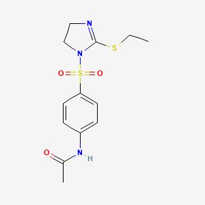 molecular formula C13H17N3O3S2 B2902557 N-(4-{[2-(ethylsulfanyl)-4,5-dihydro-1H-imidazol-1-yl]sulfonyl}phenyl)acetamide CAS No. 868216-55-1