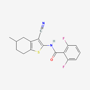molecular formula C17H14F2N2OS B2902572 N-(3-cyano-5-methyl-4,5,6,7-tetrahydro-1-benzothiophen-2-yl)-2,6-difluorobenzamide CAS No. 313405-32-2