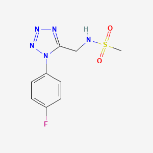 molecular formula C9H10FN5O2S B2902573 N-((1-(4-fluorophenyl)-1H-tetrazol-5-yl)methyl)methanesulfonamide CAS No. 941922-48-1