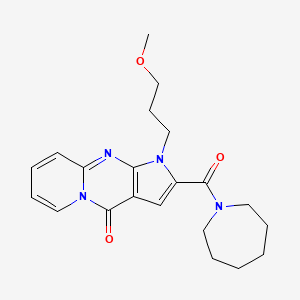 molecular formula C21H26N4O3 B2902609 2-(azepane-1-carbonyl)-1-(3-methoxypropyl)pyrido[1,2-a]pyrrolo[2,3-d]pyrimidin-4(1H)-one CAS No. 902035-14-7