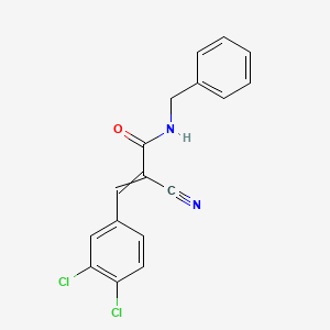 molecular formula C17H12Cl2N2O B2902610 N-benzyl-2-cyano-3-(3,4-dichlorophenyl)prop-2-enamide CAS No. 340313-80-6