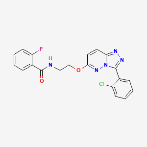 molecular formula C20H15ClFN5O2 B2902617 N-(2-((3-(2-chlorophenyl)-[1,2,4]triazolo[4,3-b]pyridazin-6-yl)oxy)ethyl)-2-fluorobenzamide CAS No. 1021099-06-8