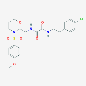 molecular formula C22H26ClN3O6S B2902618 N1-(4-chlorophenethyl)-N2-((3-((4-methoxyphenyl)sulfonyl)-1,3-oxazinan-2-yl)methyl)oxalamide CAS No. 872880-69-8