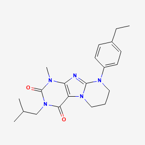 B2902622 9-(4-ethylphenyl)-1-methyl-3-(2-methylpropyl)-7,8-dihydro-6H-purino[7,8-a]pyrimidine-2,4-dione CAS No. 848866-81-9