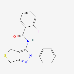 2-iodo-N-[2-(4-methylphenyl)-4,6-dihydrothieno[3,4-c]pyrazol-3-yl]benzamide