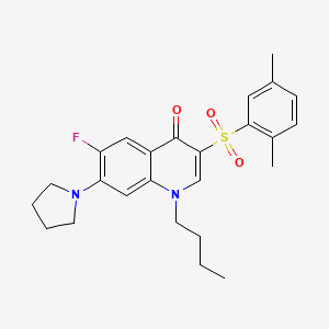 1-butyl-3-[(2,5-dimethylphenyl)sulfonyl]-6-fluoro-7-pyrrolidin-1-ylquinolin-4(1H)-one