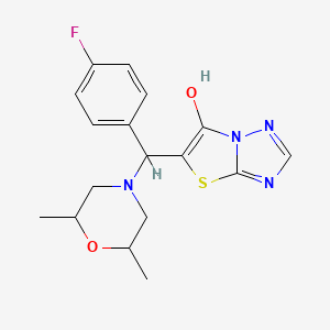 5-((2,6-Dimethylmorpholino)(4-fluorophenyl)methyl)thiazolo[3,2-b][1,2,4]triazol-6-ol