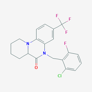 5-[(2-chloro-6-fluorophenyl)methyl]-3-(trifluoromethyl)-7,8,9,10-tetrahydro-6aH-pyrido[1,2-a]quinoxalin-6-one