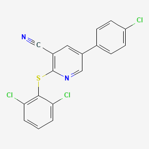 5-(4-Chlorophenyl)-2-[(2,6-dichlorophenyl)sulfanyl]nicotinonitrile