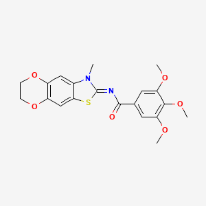 3,4,5-trimethoxy-N-(3-methyl-6,7-dihydro-[1,4]dioxino[2,3-f][1,3]benzothiazol-2-ylidene)benzamide
