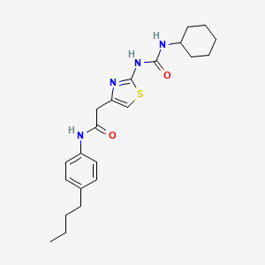 molecular formula C22H30N4O2S B2902649 N-(4-butylphenyl)-2-{2-[(cyclohexylcarbamoyl)amino]-1,3-thiazol-4-yl}acetamide CAS No. 921470-58-8