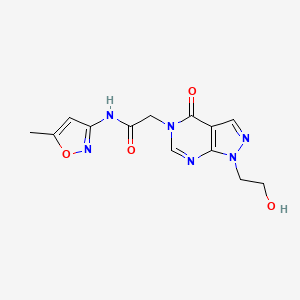 2-(1-(2-hydroxyethyl)-4-oxo-1H-pyrazolo[3,4-d]pyrimidin-5(4H)-yl)-N-(5-methylisoxazol-3-yl)acetamide