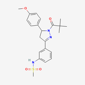 molecular formula C22H27N3O4S B2902705 N-(3-(5-(4-methoxyphenyl)-1-pivaloyl-4,5-dihydro-1H-pyrazol-3-yl)phenyl)methanesulfonamide CAS No. 851718-75-7