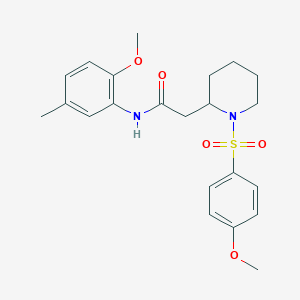 molecular formula C22H28N2O5S B2902708 N-(2-methoxy-5-methylphenyl)-2-(1-((4-methoxyphenyl)sulfonyl)piperidin-2-yl)acetamide CAS No. 941905-06-2