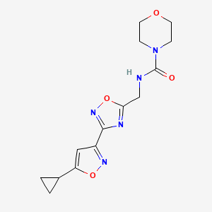 molecular formula C14H17N5O4 B2902711 N-((3-(5-cyclopropylisoxazol-3-yl)-1,2,4-oxadiazol-5-yl)methyl)morpholine-4-carboxamide CAS No. 1903729-21-4