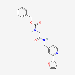molecular formula C20H19N3O4 B2902714 Benzyl (2-(((2-(furan-2-yl)pyridin-4-yl)methyl)amino)-2-oxoethyl)carbamate CAS No. 2034342-62-4