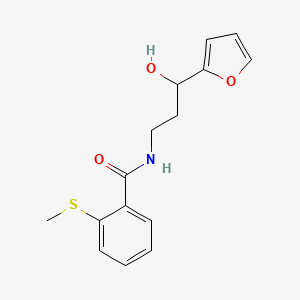 molecular formula C15H17NO3S B2902715 N-(3-(furan-2-yl)-3-hydroxypropyl)-2-(methylthio)benzamide CAS No. 1421449-26-4