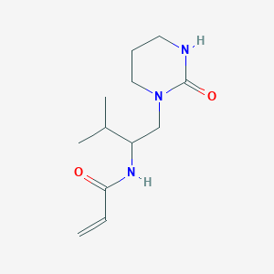 molecular formula C12H21N3O2 B2902716 N-[3-Methyl-1-(2-oxo-1,3-diazinan-1-yl)butan-2-yl]prop-2-enamide CAS No. 2411311-25-4