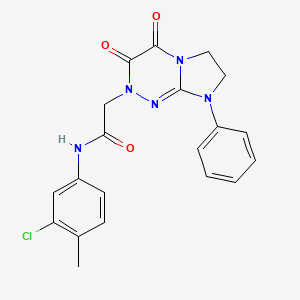molecular formula C20H18ClN5O3 B2902729 N-(3-chloro-4-methylphenyl)-2-(3,4-dioxo-8-phenyl-3,4,7,8-tetrahydroimidazo[2,1-c][1,2,4]triazin-2(6H)-yl)acetamide CAS No. 941887-45-2