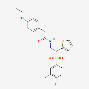 2-(4-ethoxyphenyl)-N-[2-[(4-fluoro-3-methylphenyl)sulfonyl]-2-(2-thienyl)ethyl]acetamide
